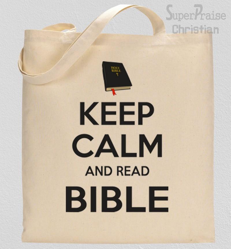 Keep calm And Read Bible Tote Bag