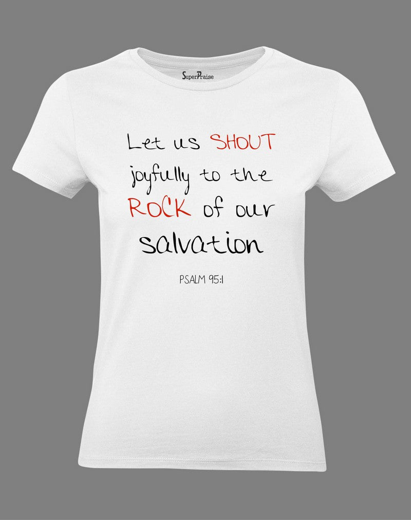 Christian Women T Shirt Let Us Shout Holy