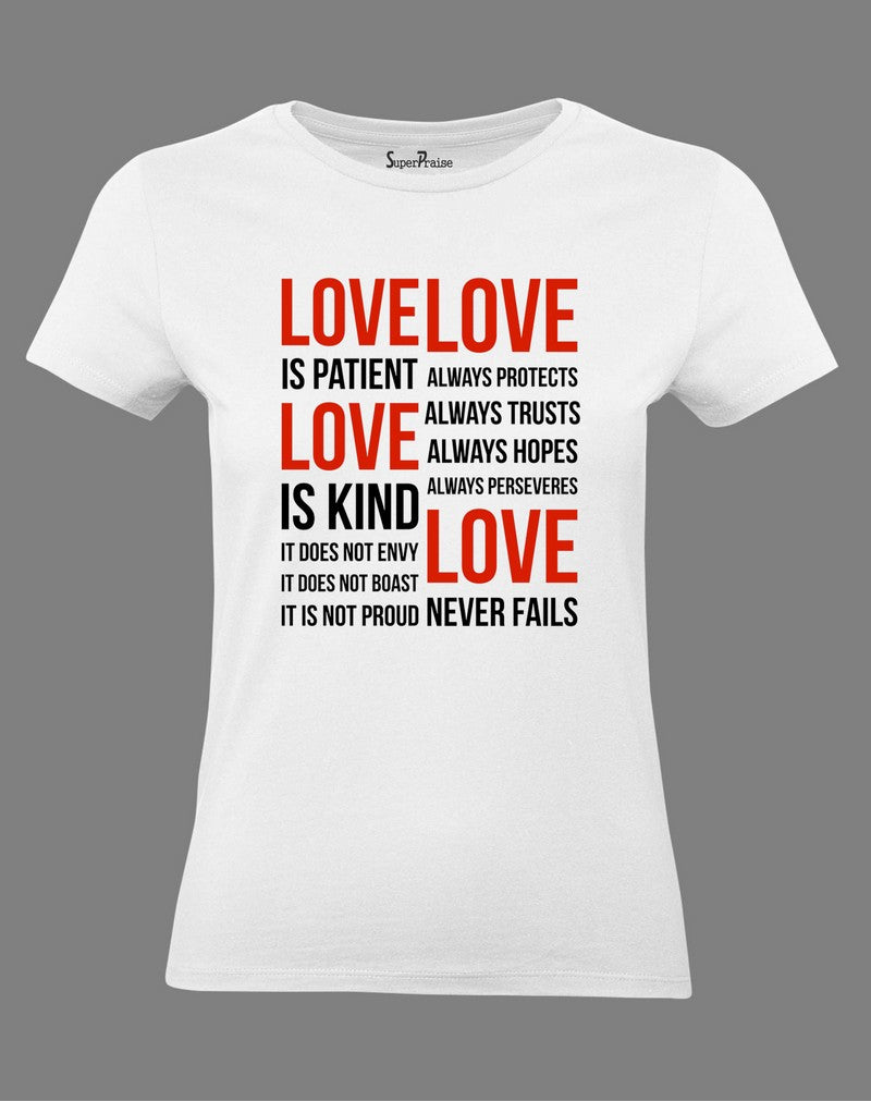 Christian Women T Shirt Love Is Patient 