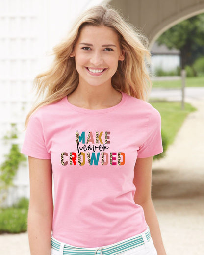 Make Heaven Crowded Leopard Print Christian T Shirt