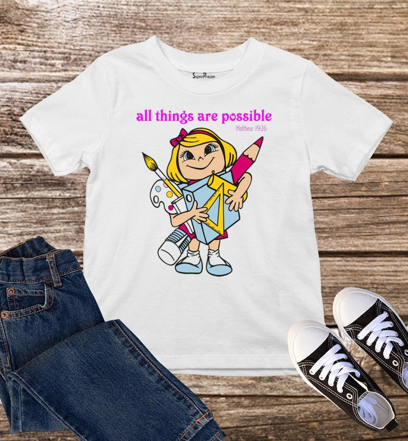 Matthew Verse All things are Possible Kids T Shirt