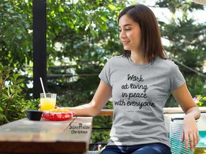 Christian Women T Shirt Work At Living Jesus